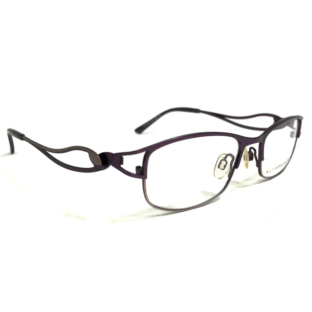 Alfred Sung Eyeglasses Frames AS4995 PLM CEN Purple Plum Wavy Arms 49-17-135